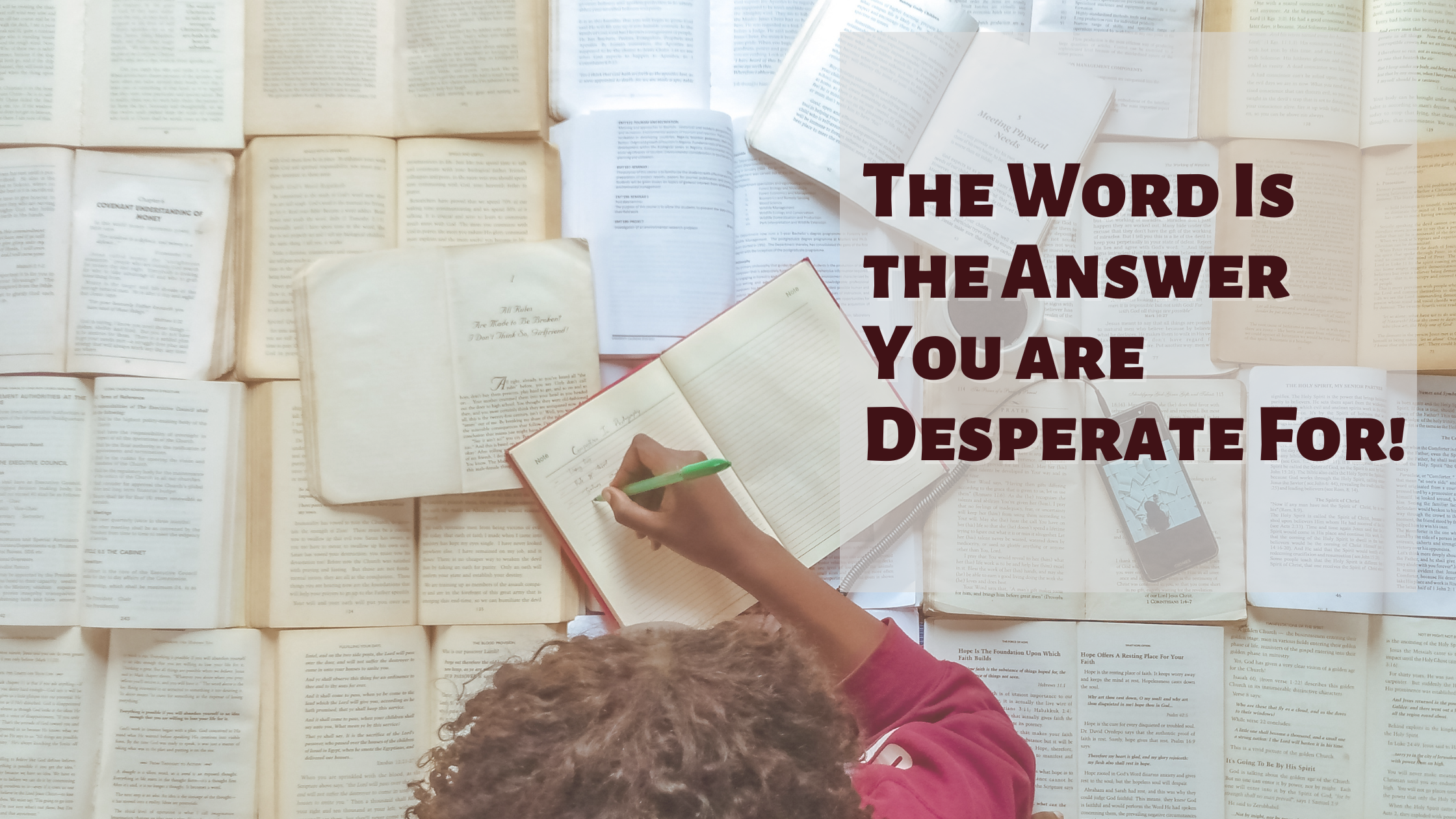 The Word Is the Answer You are Desperate For!